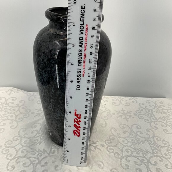 Harris Pottery Ceramic Vase Black Mottled Glaze Made In Usa Chicago - Picture 6 of 7